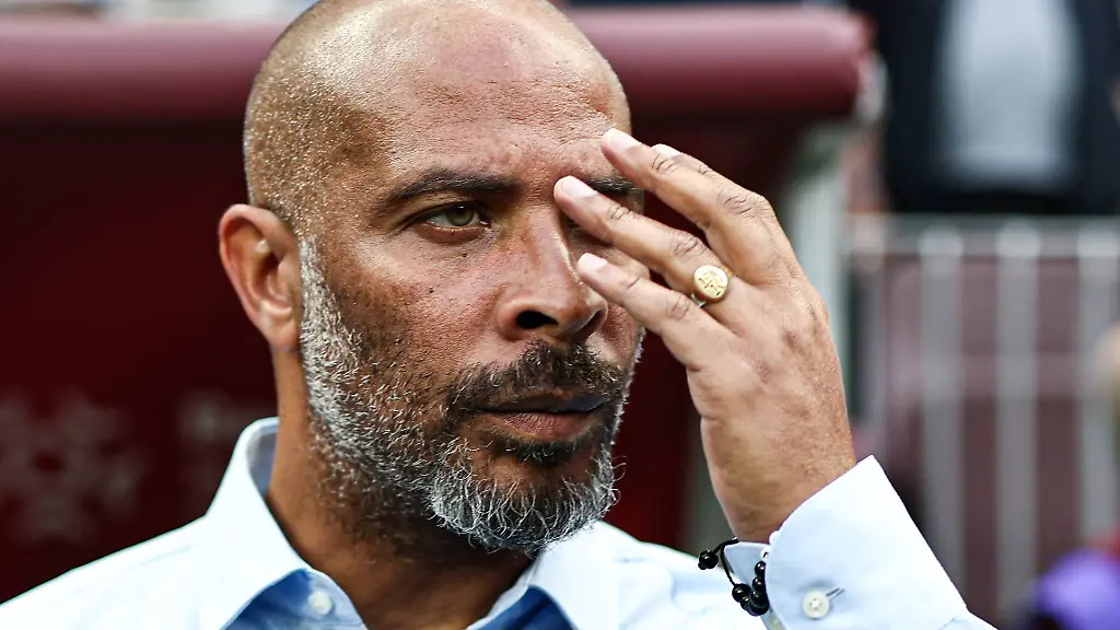 RUSSIA-MOSCOW-JUNE-6-2025-Eric-Chelle-head-coach-of-the-Nigeria-national-football-team-looks-on-before-the-start-of-a-friendly-football-match-between-Russia-and-Nigeria-at-Luzhniki-Stadium