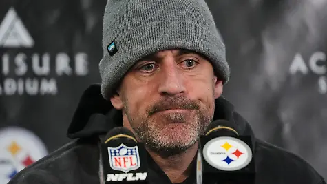 Pittsburgh-Steelers-quarterback-Aaron-Rodgers-speaks-during-a-press-conference-after-an-NFL-wild-card-playoff-football-game-against-the-Houston-Texans-Monday-Jan-12-2026-in-Pittsburgh-AP-Photo-Gene-J