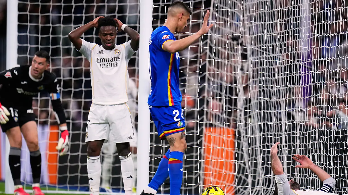 Real-Madrid-s-Vinicius-Junior-reacts-during-a-Spanish-La-Liga-soccer-match-between-Real-Madrid-and-Getafe-in-Madrid-Spain-Monday-March-2-2026