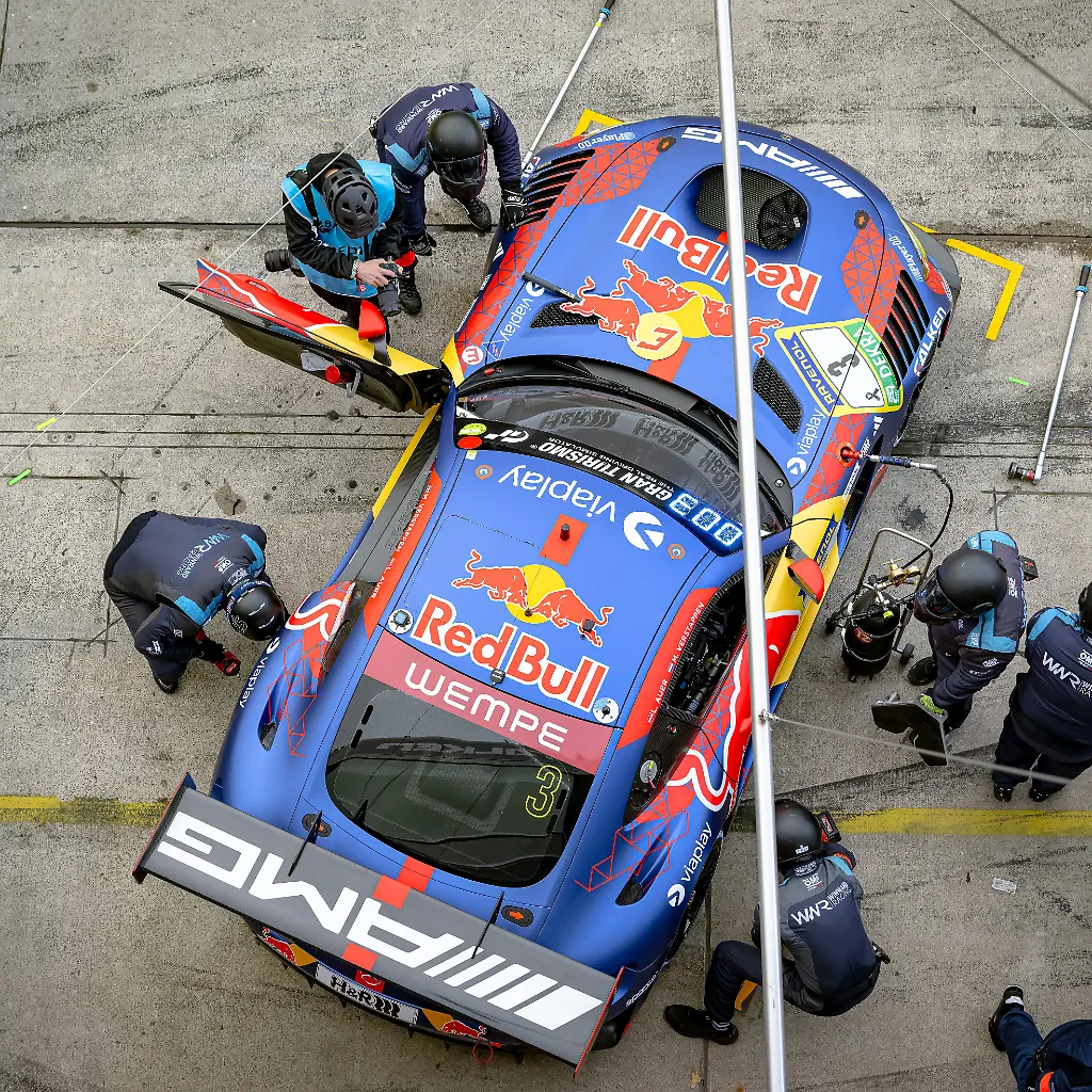 Max-Verstappen-and-Lucas-Auer-of-Mercedes-AMG-Team-Verstappen-Racing-drive-a-Mercedes-AMG-GT3-during-the-ADAC-24h-Nurburgring-qualifiers-at-the-Nurburgring-in-Nurburg-Germany-on-April-19-2026