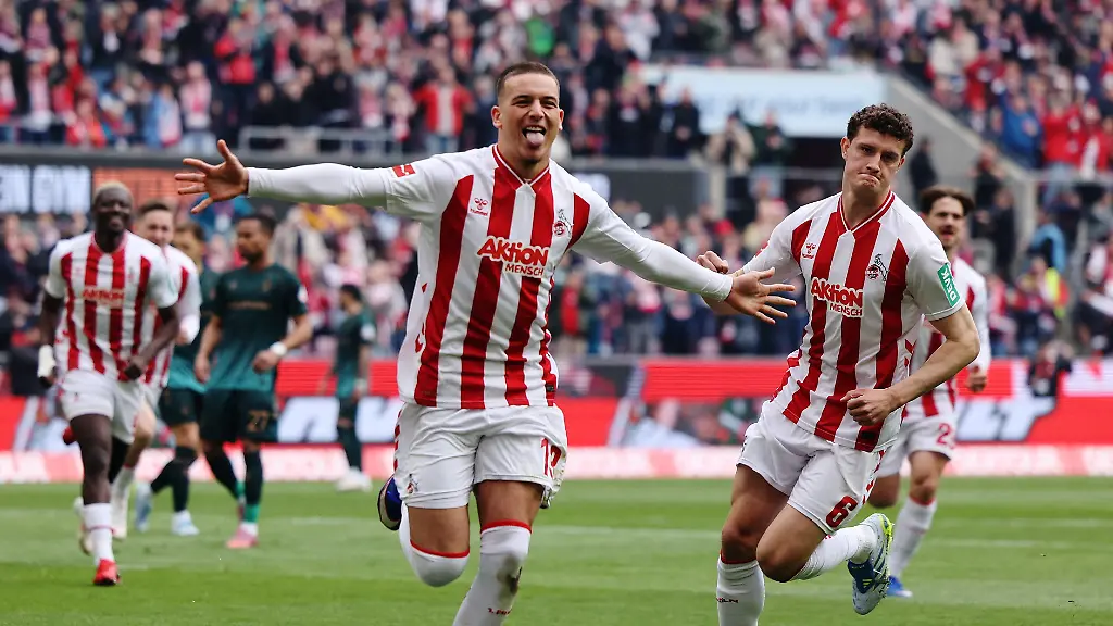 Soccer-Football-Bundesliga-FC-Cologne-v-Werder-Bremen-RheinEnergieStadion-Cologne-Germany-April-12-2026-FC-Cologne-s-Said-El-Mala-celebrates-scoring-their-first-goal-REUTERS-Leon-Kuegeler-DFL-REGULATIONS-PROHIBIT-ANY-USE-OF-PHOTOGRAPHS-AS-IMAGE-SEQUENCES-AND-OR-QUASI-VIDEO
