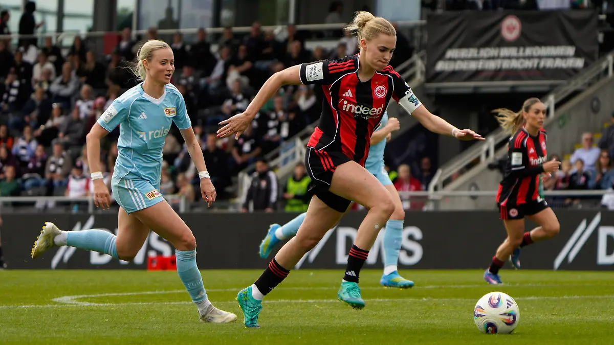 May-17-2026-FRANKFURT-GERMANY-May-17-Laura-Freigang-10-Eintracht-Frankfurt-during-Google-Pixel-Frauen-Bundesliga-at-Stadion-am-Brentanobad-on-Saturday-17th-May-Frankfurt-Germany