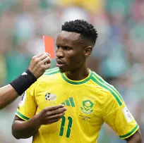 MEXICO-MEXICO-CITY-JUNE-11-2026-Referee-Wilton-Sampaio-L-and-South-Africa-s-Themba-Zwane-in-the-2026-FIFA-World-Cup-WM-Weltmeisterschaft-Fussball-Group-A-football-match-between-Mexico-and-South-Africa-at-Mexico-City-Stadium