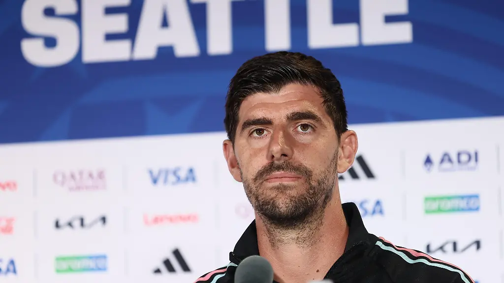 Belgium-s-goalkeeper-Thibaut-Courtois-pictured-during-a-press-conference-of-Belgian-national-soccer-team-Red-Devils-on-Sunday-05-July-2026-in-Lumen-Field-stadium-in-Seattle-USA-The-Rode-Duivels-Diables-Rouges-qualified-for-the-knockout-stage-of-the-2026-FIFA-World-Cup-where-they-ll-meet-USA-in-the-round-of-16-on-July-6th