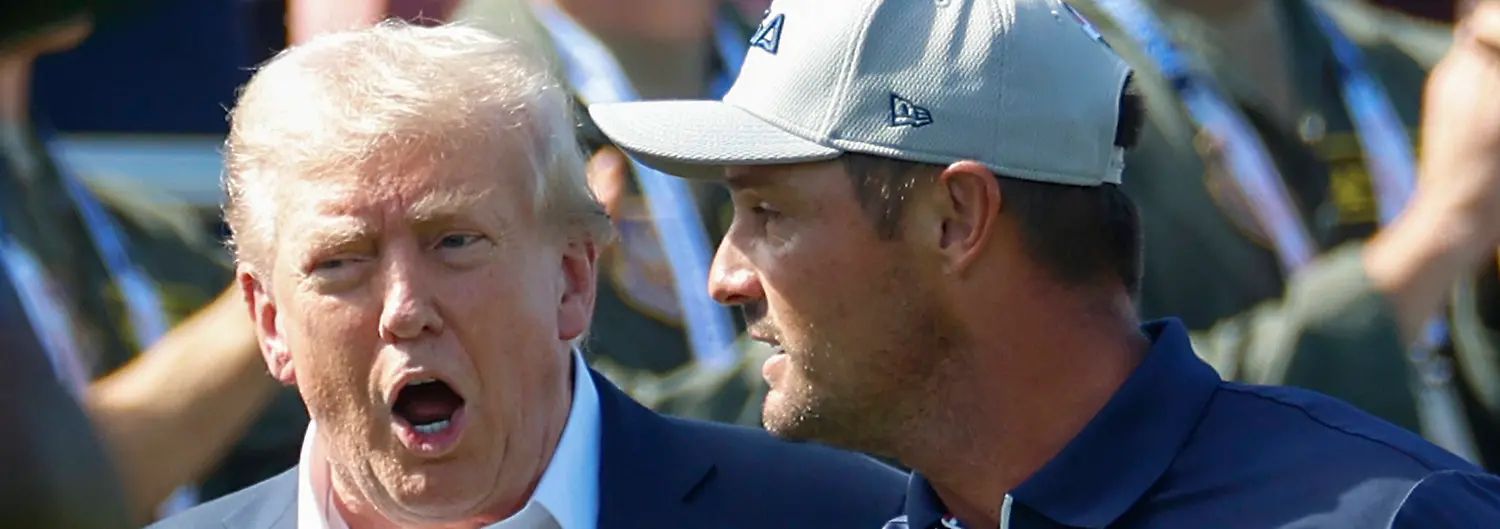 President-Donald-Trump-L-talks-with-Bryson-DeChambeau-of-Team-United-States-as-the-U-S-team-walks-to-the-first-tee-box-for-a-four-ball-match-against-Team-Europe-on-day-one-of-the-45th-Ryder-Cup-at-the-Bethpage-Black-Course-in-Farmingdale-New-York-on-Friday-September-26-2025
