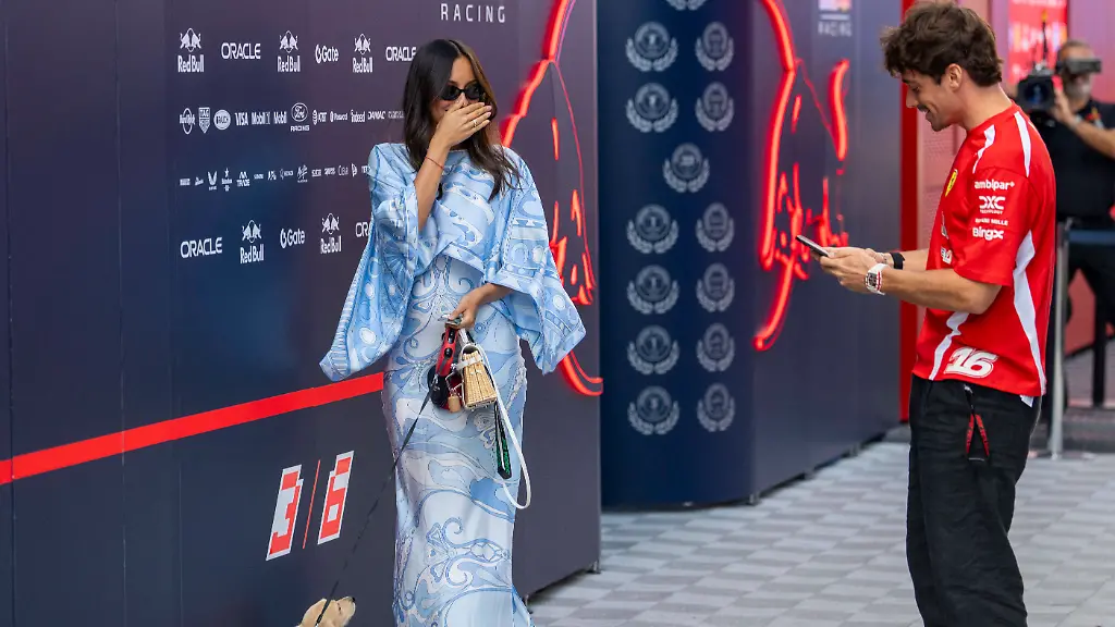 F1-Hungarian-Grand-Prix-Charles-Leclerc-and-Girlfriend-Alexandra-Alexandra-Leclerc-FRA-girlfriend-of-CHARLES-LECLERC-MON-of-Scuderia-Ferrari-HP-with-their-dog-Leo-Leclerc-on-Friday-during-the-2026-Formula-1-AWS-Hungarian-Grand-Prix-at-the-Hungaroring-on-July-24-2026-Photo-by-Antoine-LAPEYRE-Reveries-Agency-via-ABACAPRESS