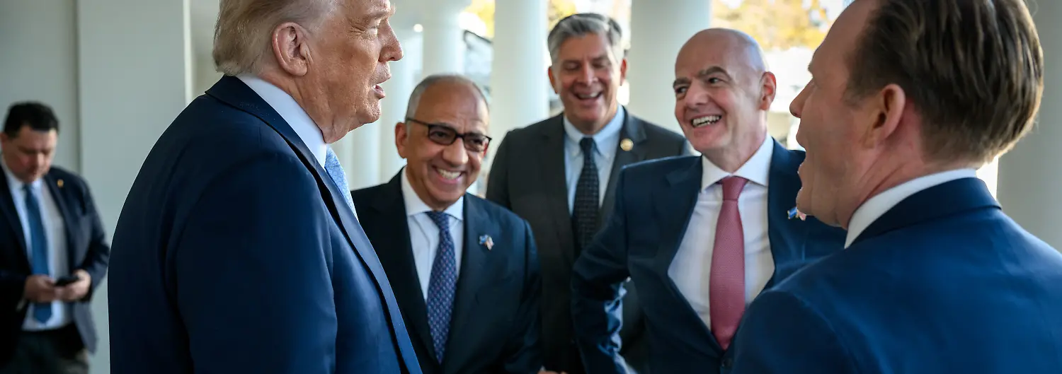 President-Donald-Trump-speaks-with-Andrew-Giuliani-FIFA-President-Gianni-Infantino-FIFA-senior-adviser-Carlos-Cordeiro-and-Rep-Darin-LaHood-R-IL-outside-of-the-Oval-Office-after-meeting-with-the-White-House-Task-Force-on-the-2026-FIFA-World-Cup-Monday-November-17-2025
